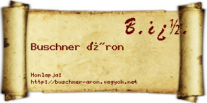 Buschner Áron névjegykártya